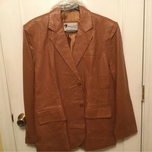 Men’s new Cognac color leather jacket